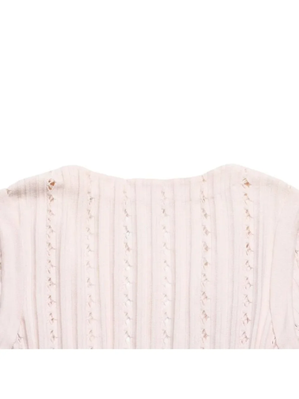 Chanel Cardigan Pearl Button CC Logo Cotton Rayon Polyester Pink